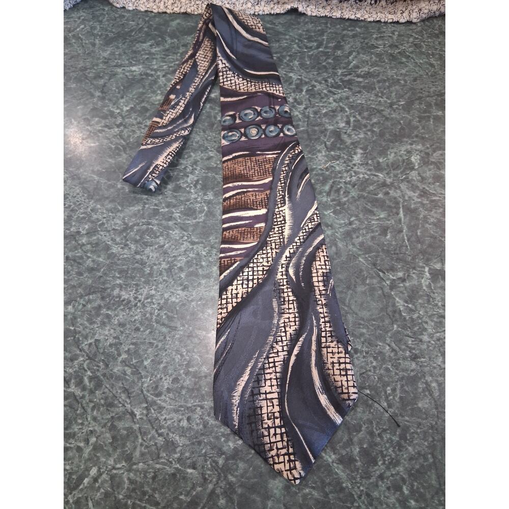 Vintage Givenchy Monsieur Tie Mens 100% Silk Necktie 80s 90s Abstract Retro